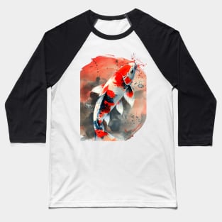 Koi Pond: Showa Sanshoku Koi captivating in their endless variety on a light (Knocked Out) background Baseball T-Shirt